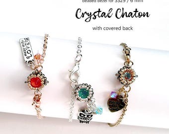 Beaded Chaton Bezel Pattern: Seed & Delica Beads (PDF Pattern)