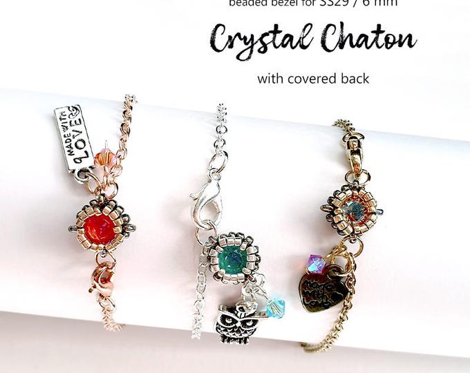 Beaded Chaton Bezel Pattern: Seed & Delica Beads (PDF Pattern)