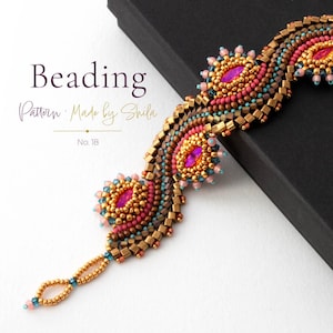 Bracelet Beading Pattern • Bead Weaving Tutorial • Step by Step PDF