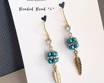 Beaded Component Tutorial: Seed Beads, Crystals, Pearl (PDF Pattern)