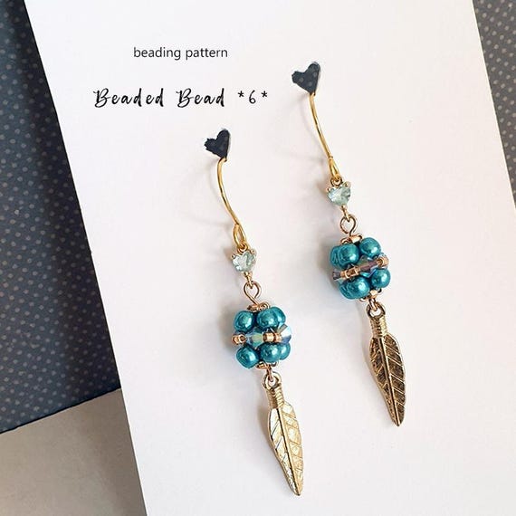 Beaded Component Tutorial: Seed Beads, Crystals, Pearl (PDF Pattern)