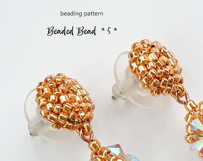 Jewellery making - Beading Pattern Tutorial Step by step INSTANT download PDF - Beaded Disc * 5 *