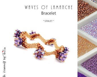 Jewellery making Kit - Beading Kit with Crystals - Waves of LaManche Bracelet No 33 - Violet