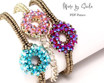 Seed Bead Crystal Donut Bracelet Pattern • CRAW Pattern • Digital download