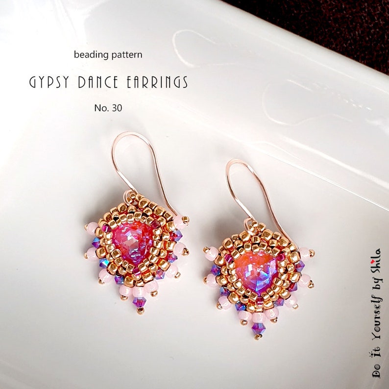 Beading Pattern Tutorial Step by step INSTANT download PDF Gypsy Dance Earrings No 30 image 3