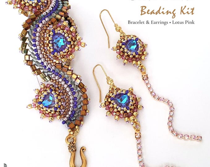 Beading Kit Bracelet & Earrings • DIY Jewelry Kit • Seed Bead Kit • Free US Shipping