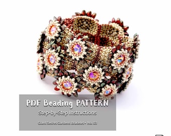 Seed Bead Bracelet Pattern: Secret Gardens Crystal Jewelry (PDF Download)