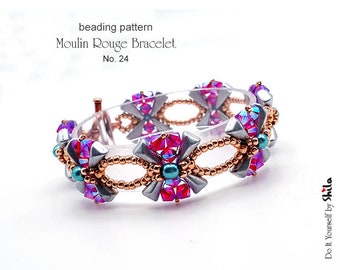 Beading pattern, Tutorial - Moulin Rouge Bracelet No 24