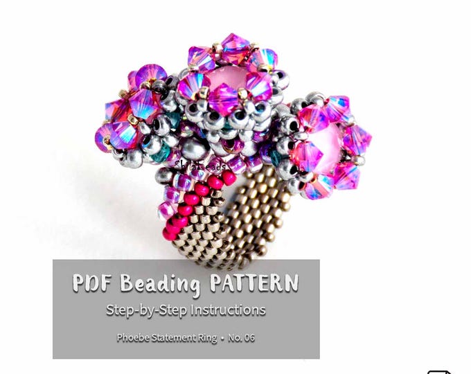 Beaded Ring Pattern • Peyote and RAW Stitch Jewelry Tutorial (PDF)