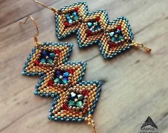 Beaded Bracelet Peyote Pattern: Seed Beads, Crystals or Pearls (PDF Tutorial)