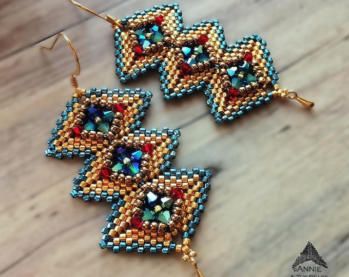 Beaded Bracelet Peyote Pattern: Seed Beads, Crystals or Pearls (PDF Tutorial)