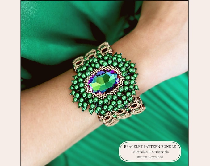 10 Seed Bead Bracelet Patterns PDF • Intermediate Bead Weaving Tutorials Bundle • Instant Download