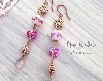 Beaded Bead Pattern Bundle PDF • Beading Tutorial • Crystal & Pearl Bead Jewelry DIY
