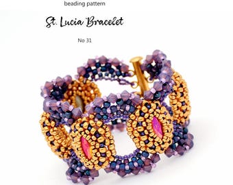 St. Lucia Bracelet Making Kit: Japanese Seed Beads & Austrian Crystals (PDF Pattern)