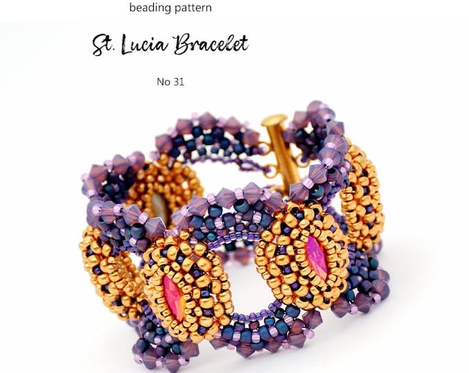 St. Lucia Bracelet Making Kit: Japanese Seed Beads & Austrian Crystals (PDF Pattern)