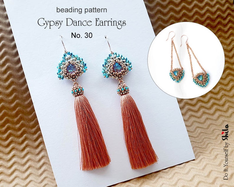 Beading Pattern Tutorial Step by step INSTANT download PDF Gypsy Dance Earrings No 30 image 8