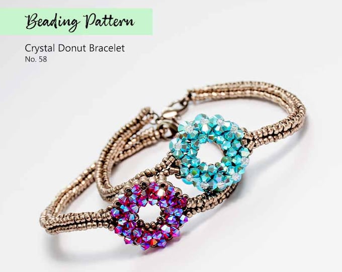Seed Bead Crystal Donut Bracelet Pattern • CRAW Pattern • Digital download
