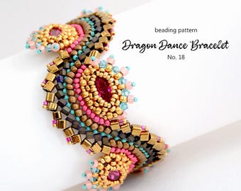 Dragon Dance Bracelet Pattern: Seed Bead & Crystal Jewelry Tutorial (PDF)