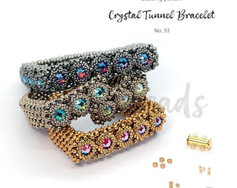 Beaded Bracelet & Earrings Pattern: Crystal Tunnel Jewelry Tutorial (PDF Download)