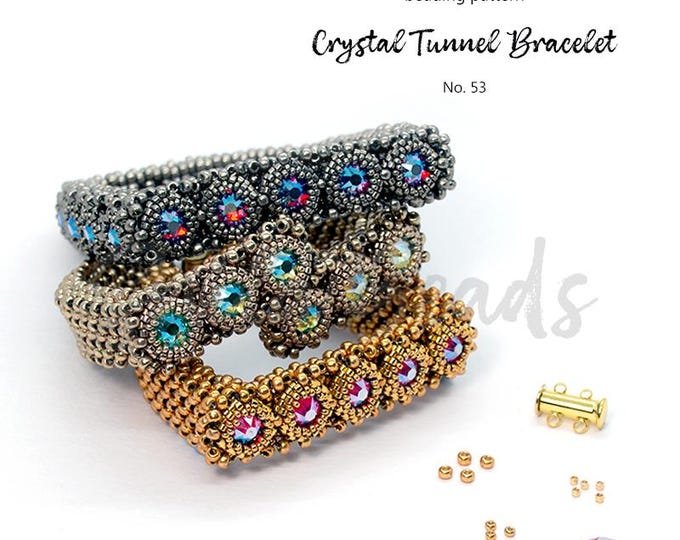 Beaded Bracelet & Earrings Pattern: Crystal Tunnel Jewelry Tutorial (PDF Download)