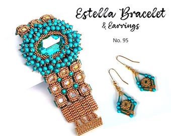 Seed Bead Bracelet & Earrings PDF Tutorial • Bugle Beads and Pearls DIY Jewelry Pattern