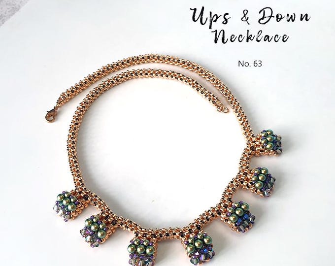 Beaded Necklace Pattern: Seed Beads, Crystals, Pearls (PDF Download No 63)