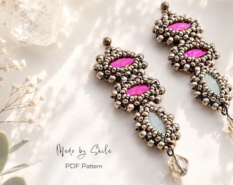 Beading Patterns • Bead Earrings • RAW DIY Tutorial Jewelry making • Digital download PDF