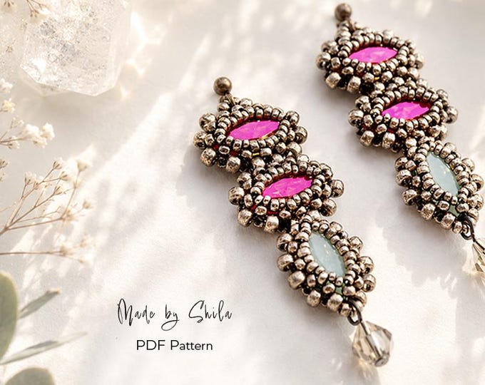 Beading Patterns • Bead Earrings • RAW DIY Tutorial Jewelry making • Digital download PDF