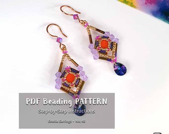 Beaded Earring Pattern: Crystal & Seed Bead Tutorial (PDF)