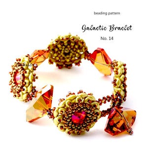 Pattern Anleitung - Armband Schmuckherstellung mit Samen und Super Duo Kristallperlen Schritt-für-Schritt PDF Sofort download - Mignon Armband No 15