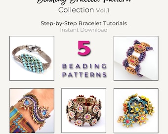 5 Beading Patterns PDF Bundle • Seed Bead Bracelet Tutorial • Intermediate Jewelry Patterns (Instant Download)