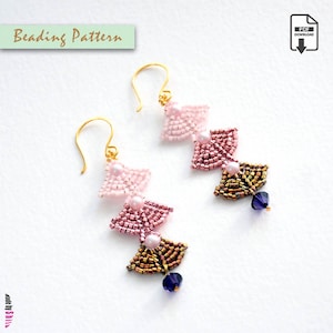 Patroon oorbellen met bladkralen pdf • Zelfstudie Delica en parelkralen (digitale download)