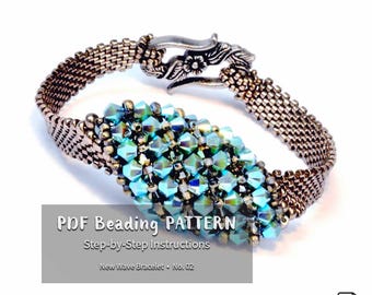 Beaded Bracelet Pattern: Seed Beads, Crystals, Pearls (PDF Tutorial)