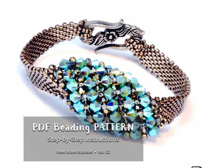 Beaded Bracelet Pattern: Seed Beads, Crystals, Pearls (PDF Tutorial)