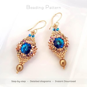 Beaded Earrings Pattern PDF • Peyote Stitch Earrings • Seed Bead DIY • Instant Download