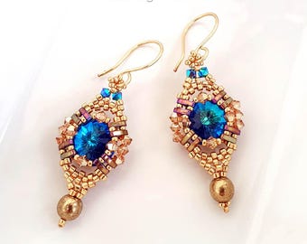 Beaded Earrings Pattern PDF • Peyote Stitch Earrings • Seed Bead DIY • Instant Download
