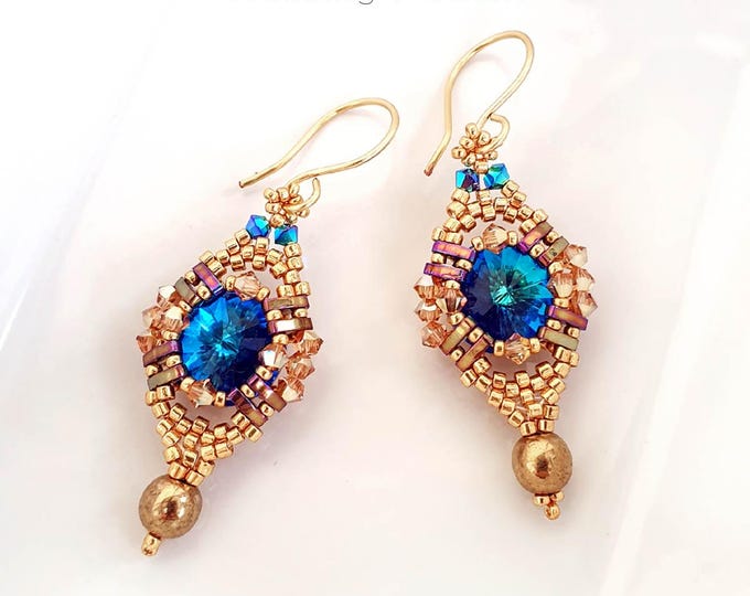 Beaded Earrings Pattern PDF • Peyote Stitch Earrings • Seed Bead DIY • Instant Download