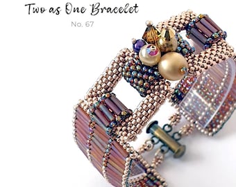 Peyote Bracelet Pattern • Beaded Cuff Tutorial PDF • Bugle Bead Bracelet