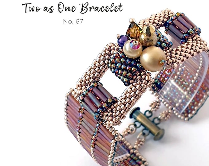 Peyote Bracelet Pattern • Beaded Cuff Tutorial PDF • Bugle Bead Bracelet