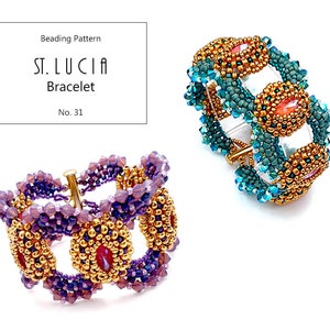 Beading Pattern Tutorial Step by step INSTANT download PDF St Lucia Bracelet No 31 image 1