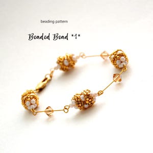 Jewelry making - Beading Pattern Tutorial Step by step INSTANT download PDF - Beaded Bead * 1 *