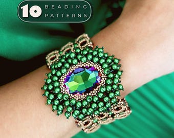 10 Beading Patterns PDF Bundle • Seed Bead Bracelet Tutorial • Intermediate Jewelry Patterns (Instant Download)