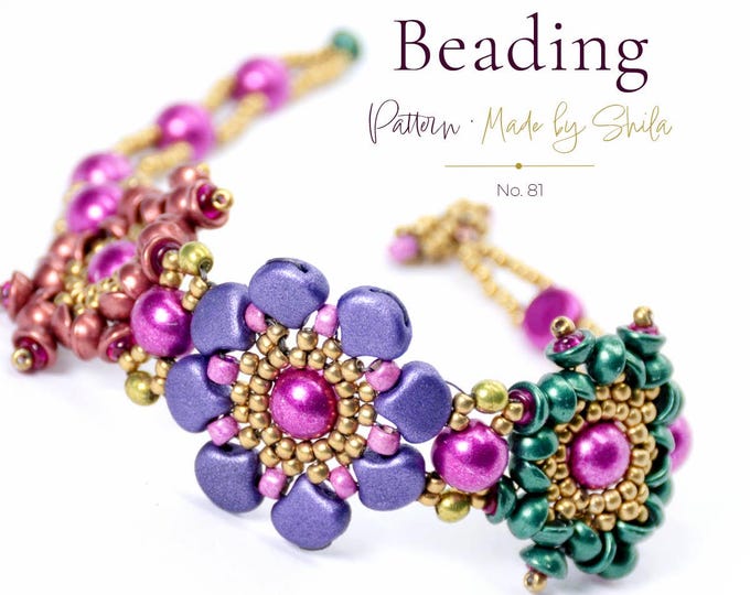 RAW Bracelet Beading Pattern PDF • Floral Bracelet Tutorial