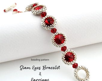 Seed Bead & Crystal Bracelet Pattern: Siam Eyes Jewelry (PDF)