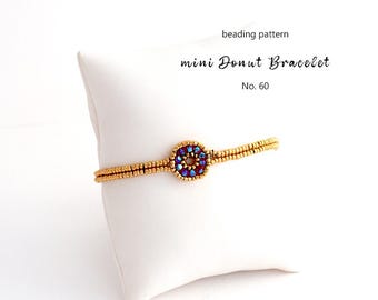 Beaded Donut Bracelet Pattern: Seed Beads, Crystals, Pearls (PDF)