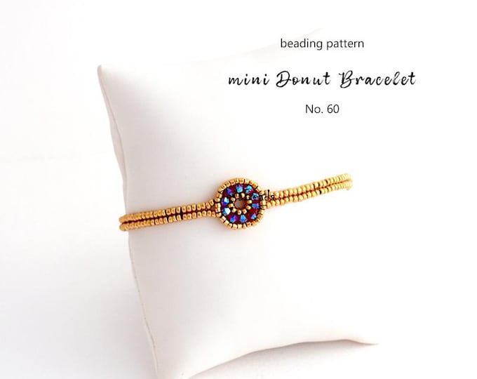 Beaded Donut Bracelet Pattern: Seed Beads, Crystals, Pearls (PDF)