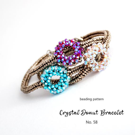 Beaded Crystal Donut Bracelet Pattern: CRAW Tutorial (PDF Download)