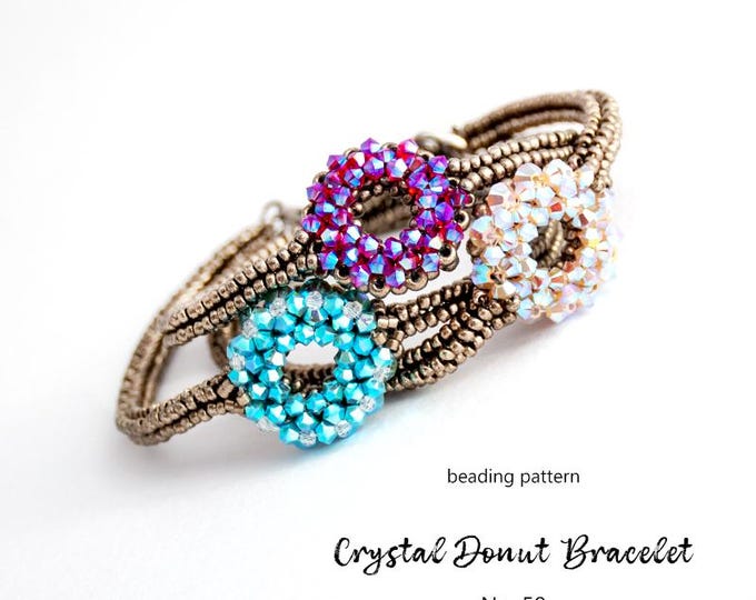 Beaded Crystal Donut Bracelet Pattern: CRAW Tutorial (PDF Download)