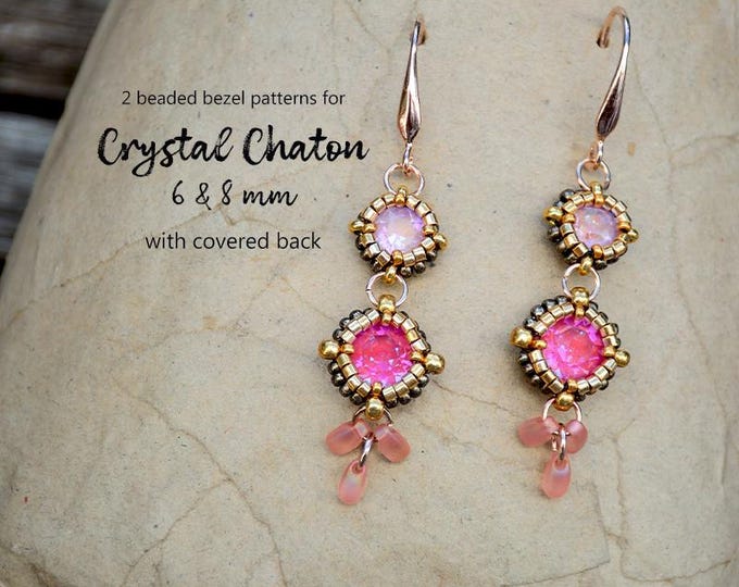 Beaded Crystal Chaton Bezels Pattern: Jewelry Making Component (PDF Pattern)