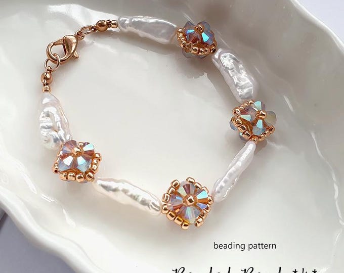 Jewelry making - Beading Pattern Tutorial Step by step INSTANT download PDF - Beaded Bead * 4 *